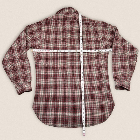 Vintage Pendleton Wool Red Gray Plaid Button Shirt Country Traditionals Medium - Picture 2 of 4